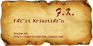 Füzi Krisztián névjegykártya